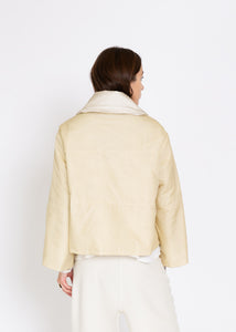 Antipast Ivory Reversible Woven Silk Wool Jacket