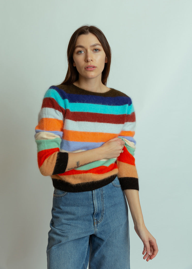 Bellerose Bellerose Olive Stripe Datris Sweater